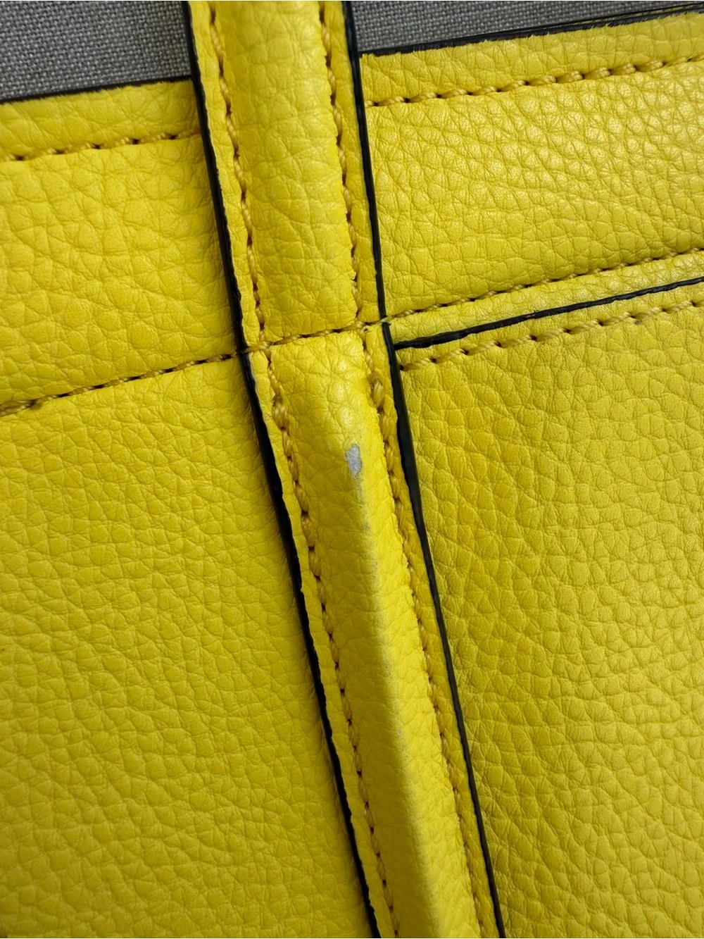 DKNY Small Yellow Pebbled Leather Tote with Removable Strap. Good condition - Picture 10 of 16